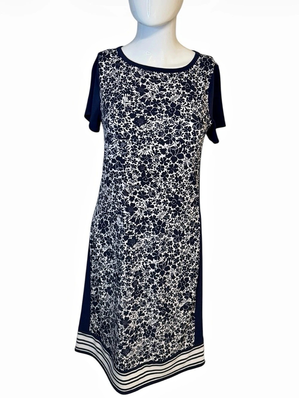 Michael Kors Floral Midi Dress in Blue & White Size XS